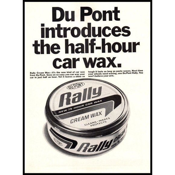 1969 DuPont Rally Car Wax Cream Vintage Print Ad Metal Tin Wall Art Photo - Picture 1 of 1